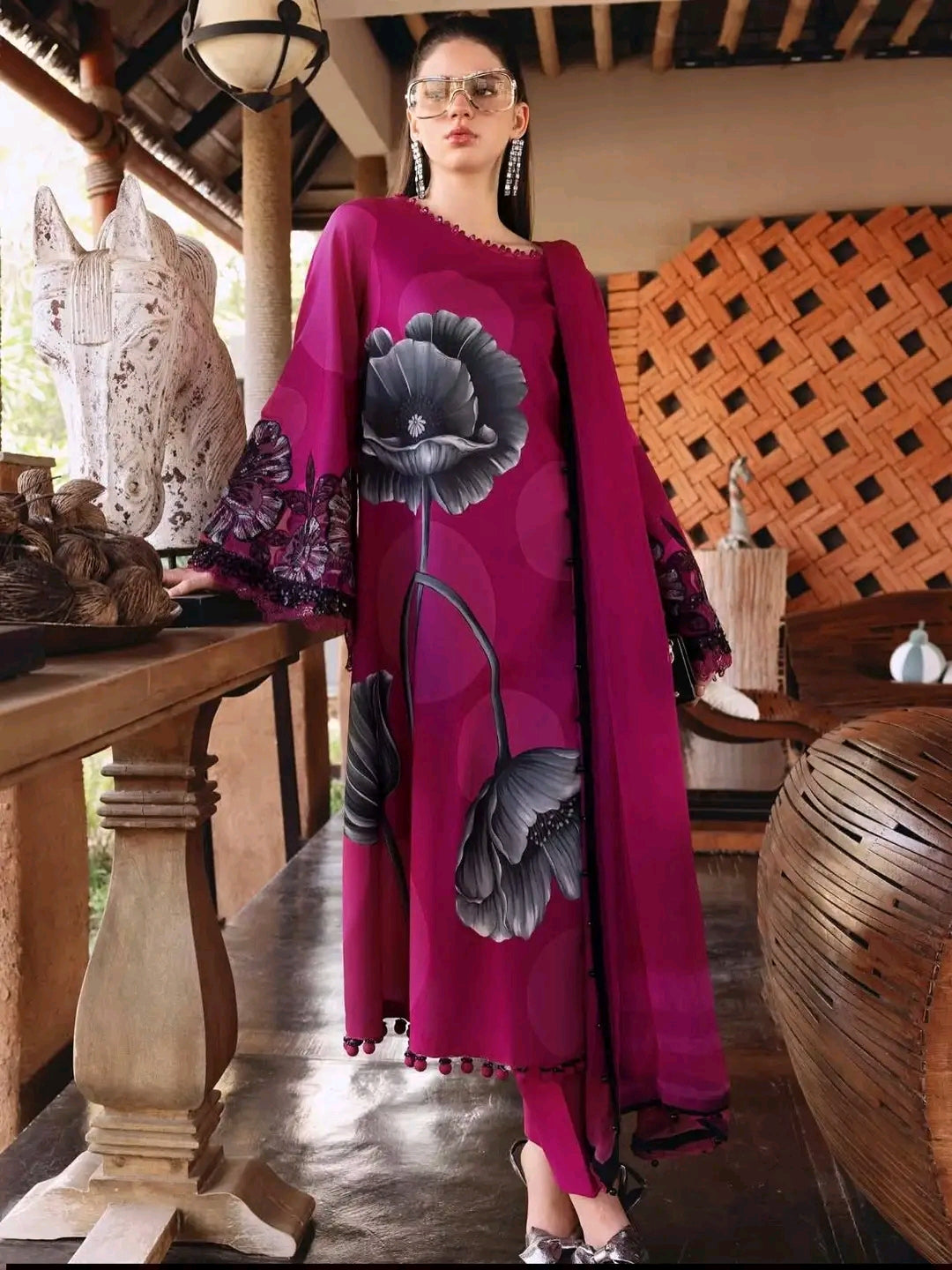 Ebroidery Printed lawn 3pc