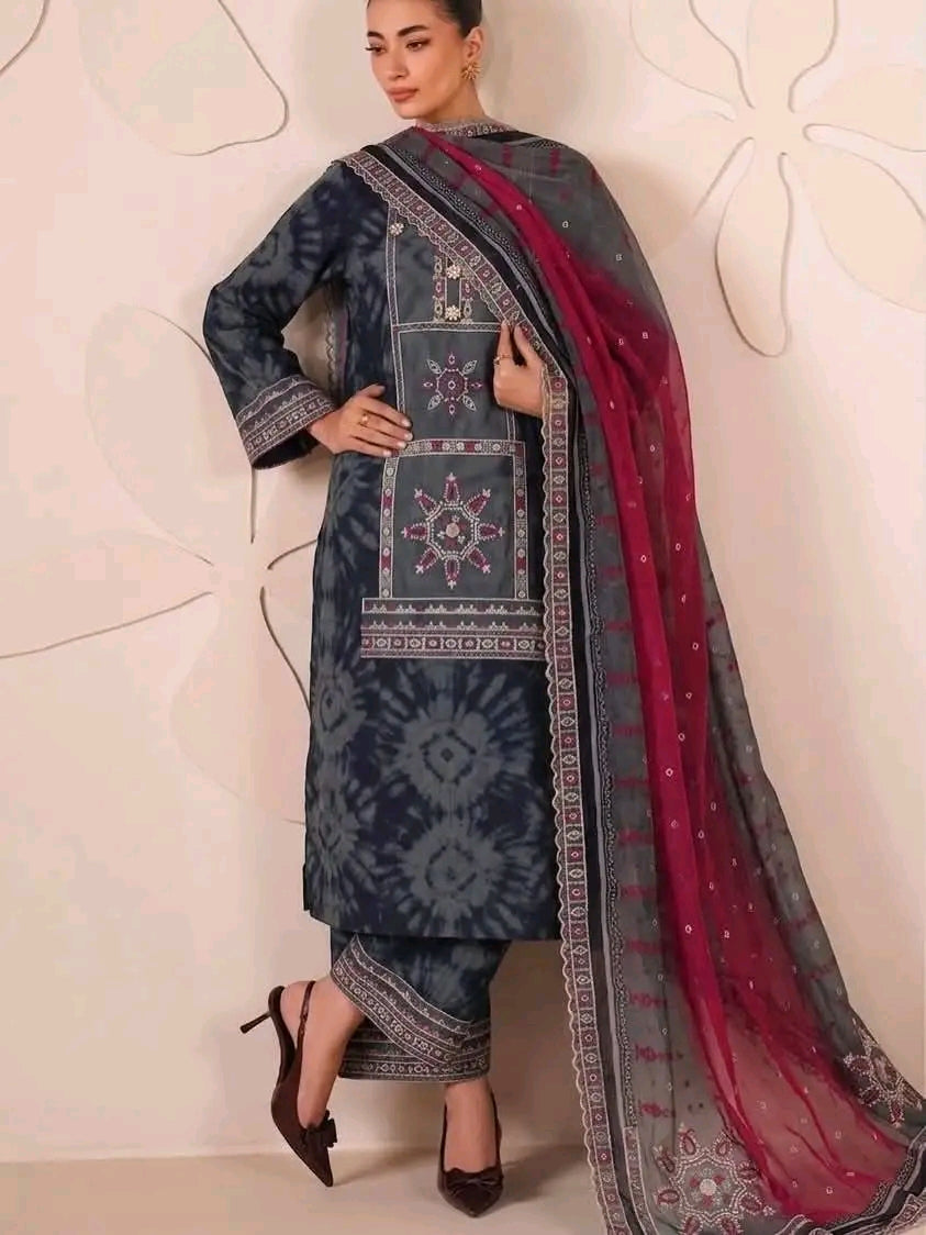 Embroidery Printed Lawn 3pc