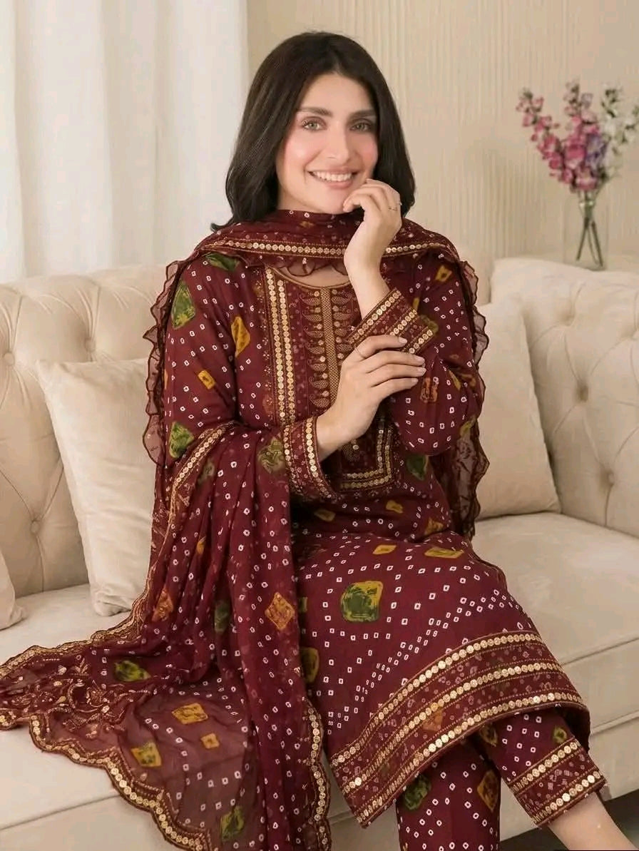 Embroidery Printed Lawn 3pc