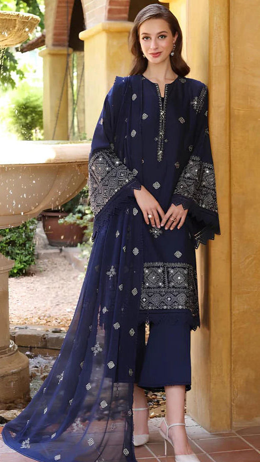 Embroidery lawn with chiffon duppata
